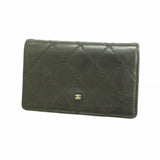 【6ga0364-k】シャネル カードケース ビコローレ レザー ブラック ゴールド金具【中古】メンズ レディース ユニセックス