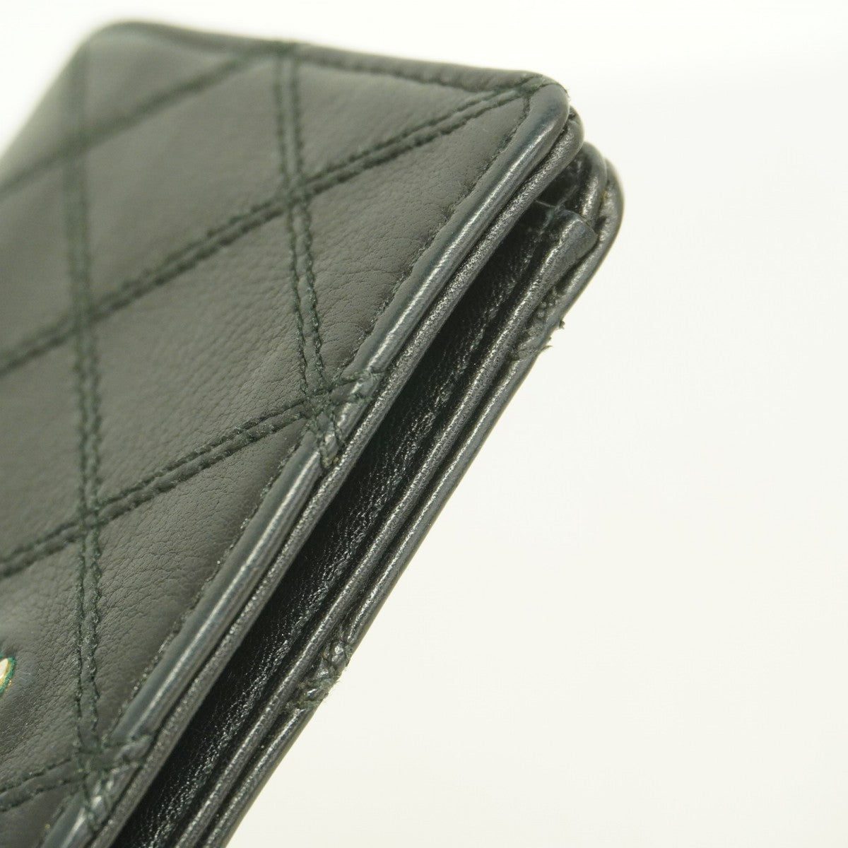 【6ga0364-k】シャネル カードケース ビコローレ レザー ブラック ゴールド金具【中古】メンズ レディース ユニセックス
