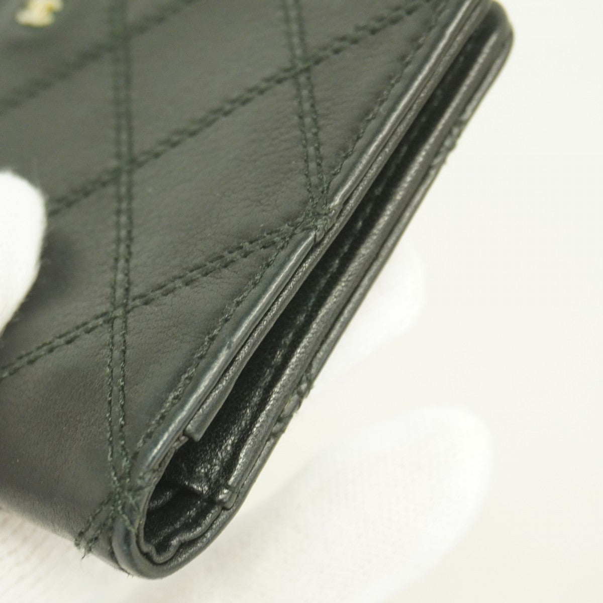 【6ga0364-k】シャネル カードケース ビコローレ レザー ブラック ゴールド金具【中古】メンズ レディース ユニセックス