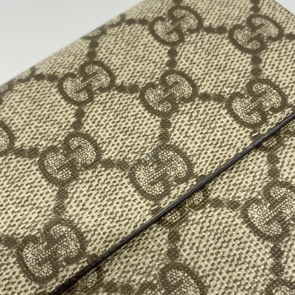 【6ga0365】グッチ 財布 GGスプリーム 115052 PVC ブラウン シルバー金具【中古】レディース