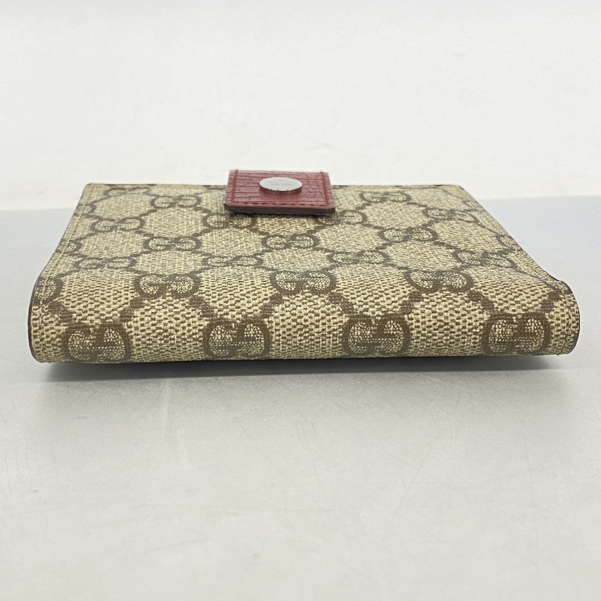 【6ga0365】グッチ 財布 GGスプリーム 115052 PVC ブラウン シルバー金具【中古】レディース