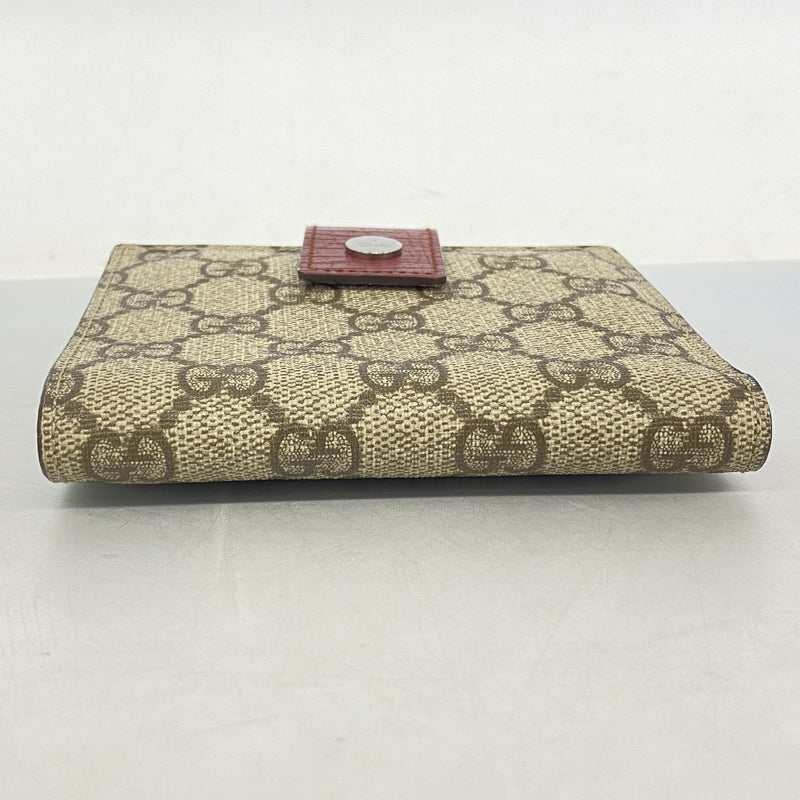 【6ga0365】グッチ 財布 GGスプリーム 115052 PVC ブラウン シルバー金具【中古】レディース