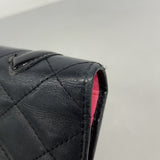 【6ga0366】シャネル 長財布 カンボン ラムスキン ブラック シルバー金具【中古】レディース