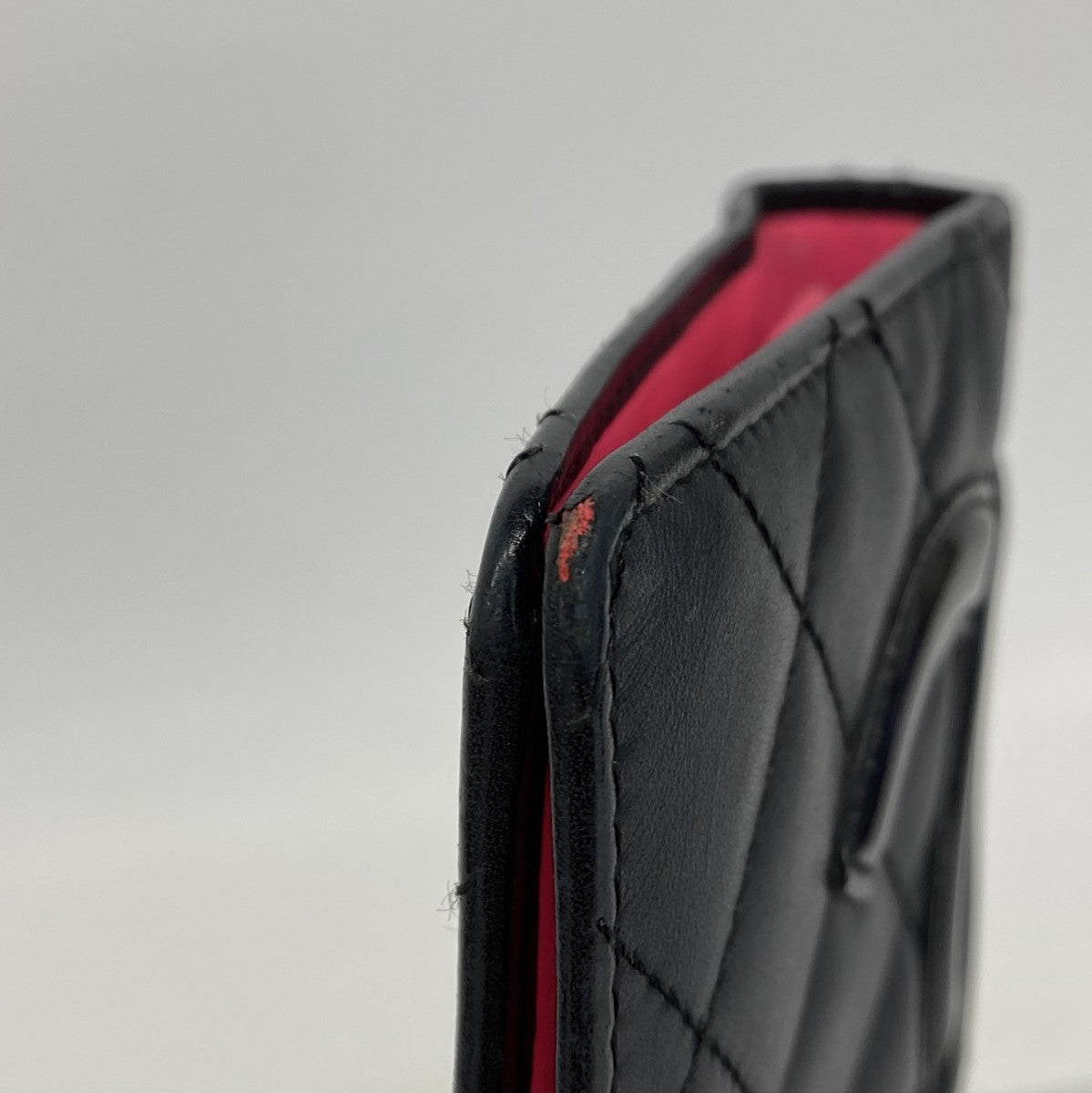 【6ga0366】シャネル 長財布 カンボン ラムスキン ブラック シルバー金具【中古】レディース