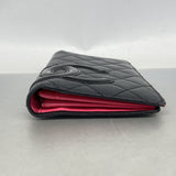 【6ga0366】シャネル 長財布 カンボン ラムスキン ブラック シルバー金具【中古】レディース