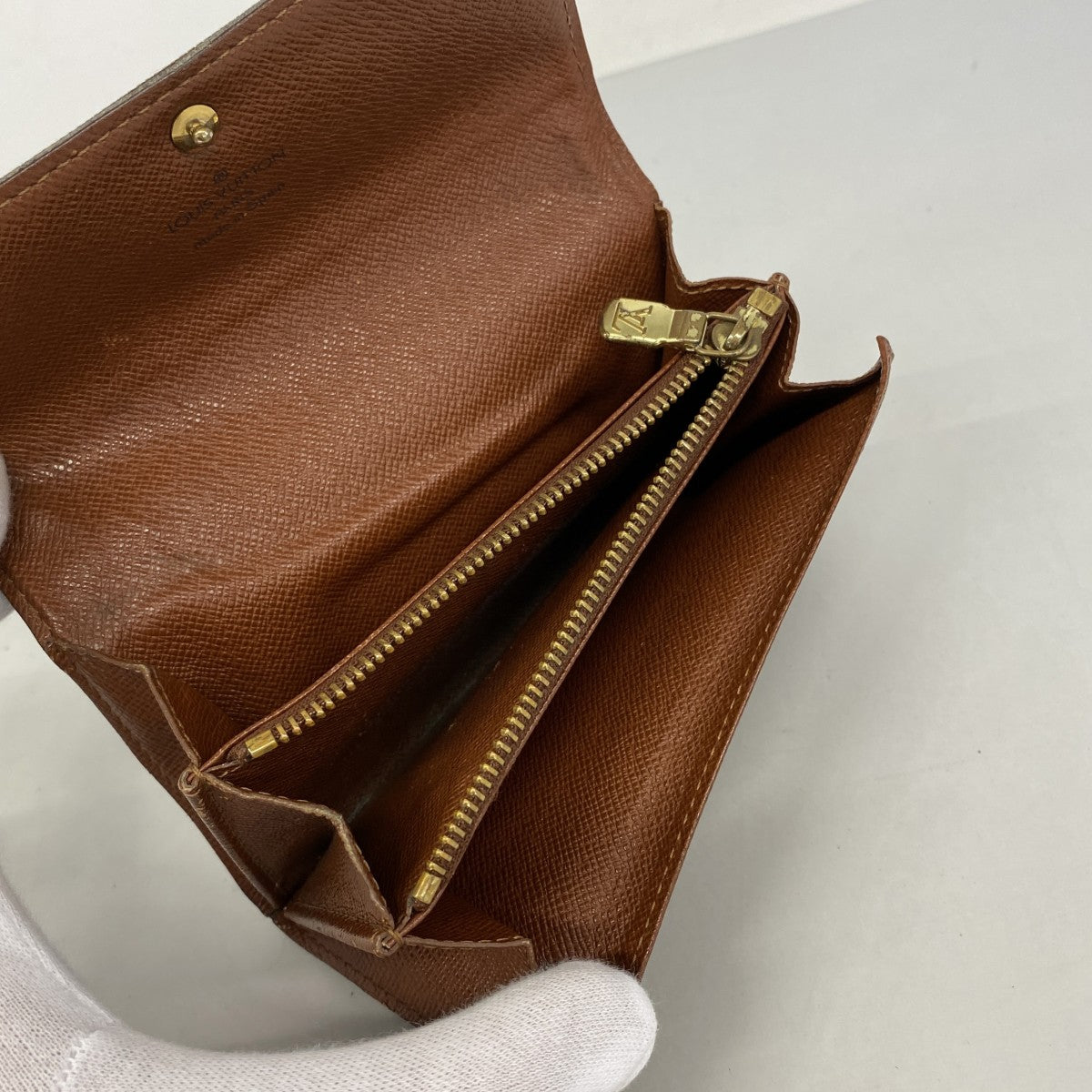 【6ga0373】ルイヴィトン 財布 モノグラム ポルトモネ ジップ M61735 ブラウン【中古】メンズ レディース ユニセックス