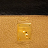 【6ga0375】エルメス ハンドバッグ ケリー32トリコロール トリヨンクレマンス タバックキャメル/エベーヌ/パルシュマン ゴールド金具 □G刻印 2wayバッグ【中古】レディース