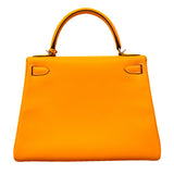【6ga0378】エルメス ハンドバッグ キャンディケリー28 ヴォーエプソン ジョーヌドール シャンパンゴールド金具 □Q刻印 2wayバッグ【中古】レディース