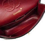 【6ga0379】シャネル ショルダーバッグ マトラッセ Wフラップ Wチェーン ラムスキン ブラック ゴールド金具【中古】レディース