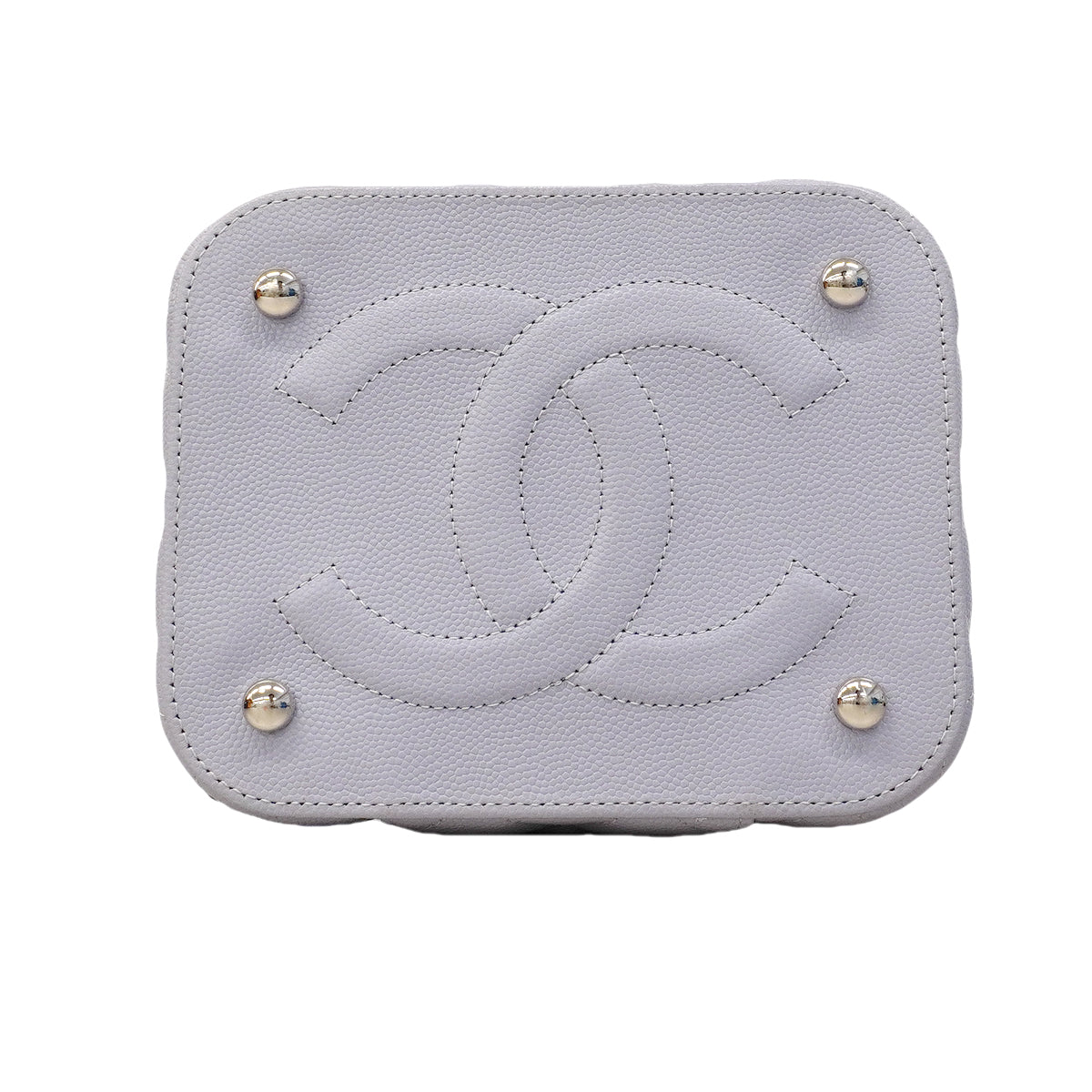 【6ga0380】シャネル バニティバッグ マトラッセ チェーンショルダー キャビアスキン パープル シルバー金具 2wayバッグ【中古】レディース