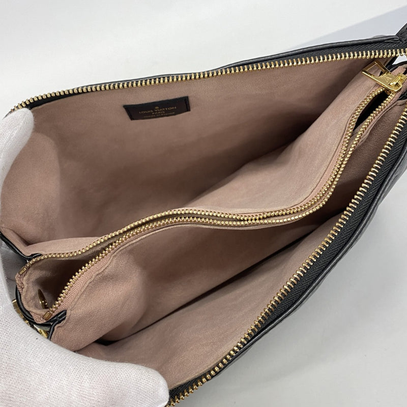 【6ga0386】ルイヴィトン ハンドバッグ モノグラム・エンボス クッサンPM M21260 ノワール 2wayバッグ【中古】レディース