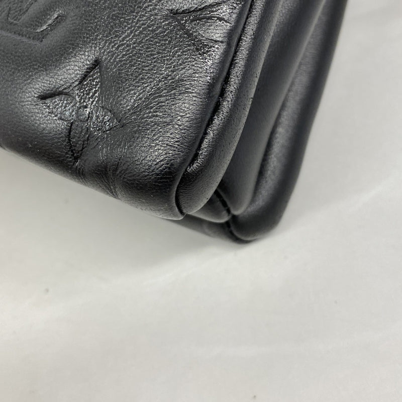 【6ga0386】ルイヴィトン ハンドバッグ モノグラム・エンボス クッサンPM M21260 ノワール 2wayバッグ【中古】レディース
