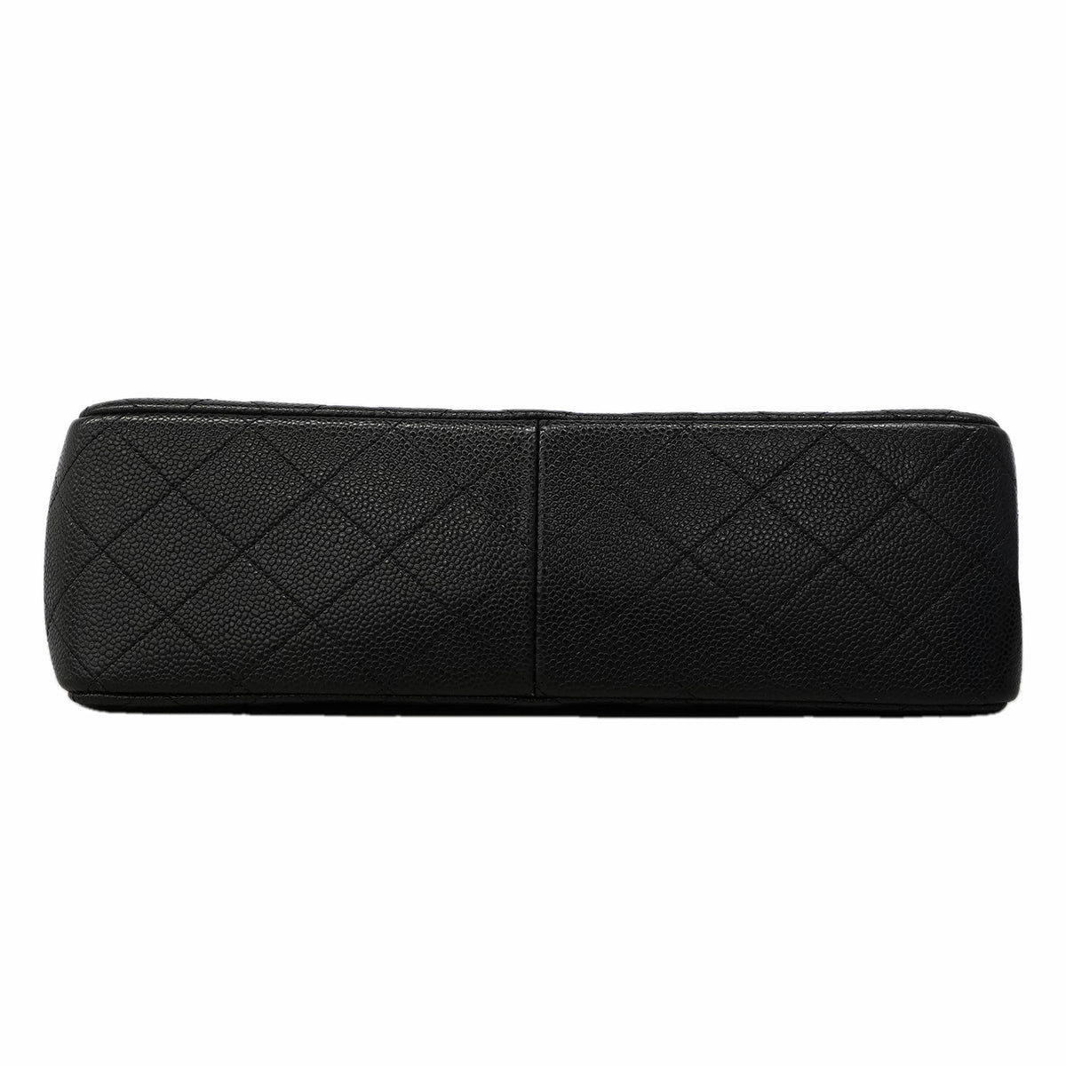 【6ga0388】シャネル ショルダーバッグ デカマトラッセ Wフラップ Wチェーン キャビアスキン ブラック シルバー金具【中古】レディース