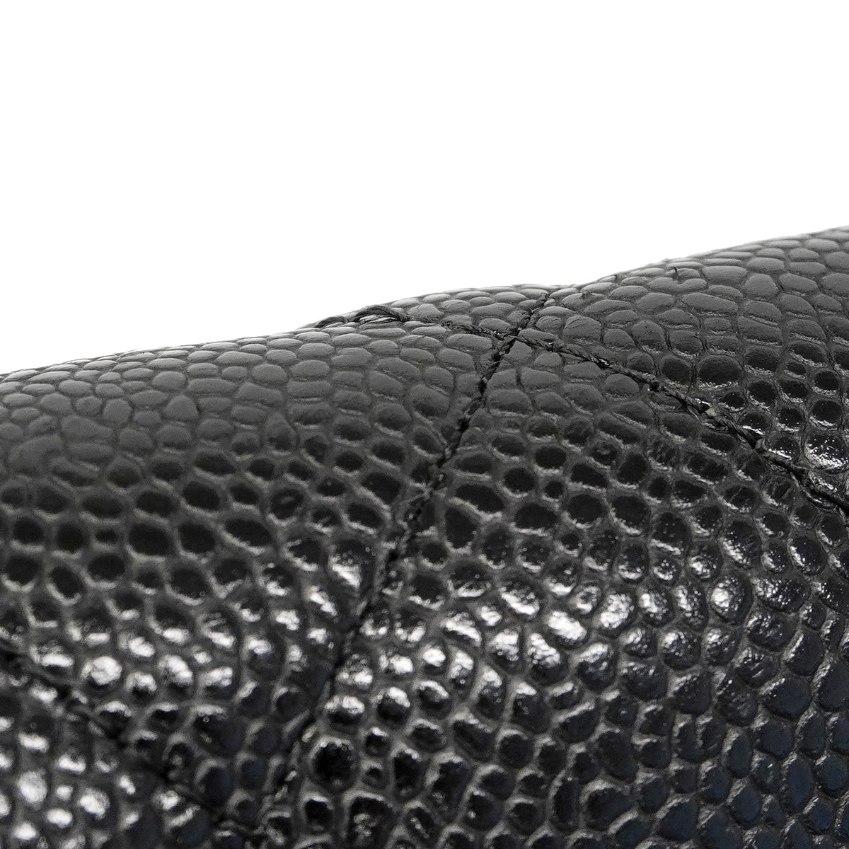 【6ga0388】シャネル ショルダーバッグ デカマトラッセ Wフラップ Wチェーン キャビアスキン ブラック シルバー金具【中古】レディース