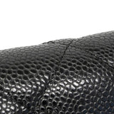 【6ga0388】シャネル ショルダーバッグ デカマトラッセ Wフラップ Wチェーン キャビアスキン ブラック シルバー金具【中古】レディース