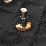 【6ga0388】シャネル ショルダーバッグ デカマトラッセ Wフラップ Wチェーン キャビアスキン ブラック シルバー金具【中古】レディース
