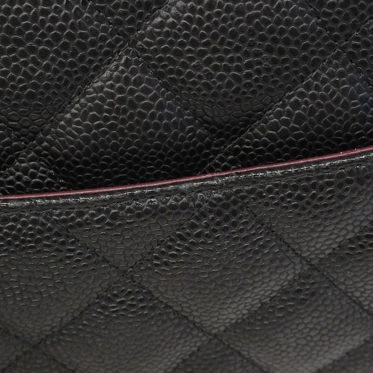 【6ga0388】シャネル ショルダーバッグ デカマトラッセ Wフラップ Wチェーン キャビアスキン ブラック シルバー金具【中古】レディース