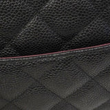 【6ga0388】シャネル ショルダーバッグ デカマトラッセ Wフラップ Wチェーン キャビアスキン ブラック シルバー金具【中古】レディース