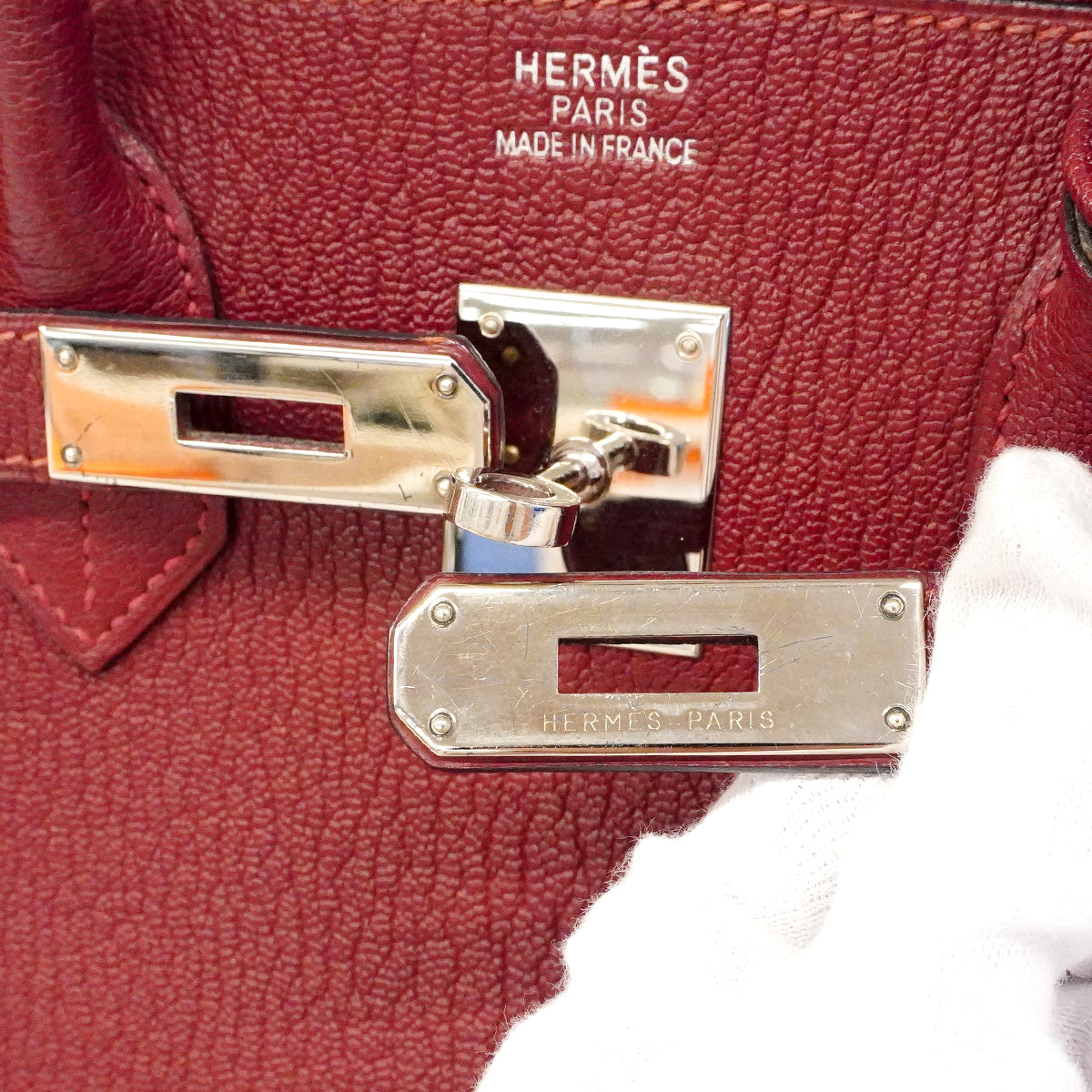 【6ga0389】エルメス ハンドバッグ バーキン35 コロマンデル ルージュアッシュ シルバー金具 □H刻印【中古】レディース