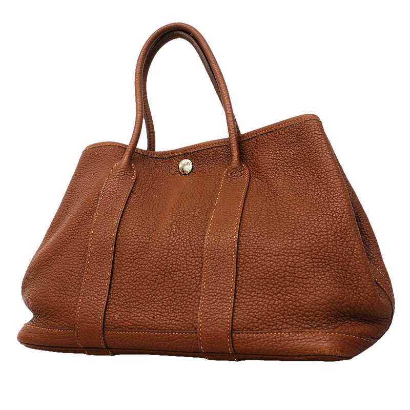 【6ga0390-h】エルメス トートバッグ ガーデンパーティTPM ネゴンダ ノアゼット シルバー金具 □O刻印【中古】レディース