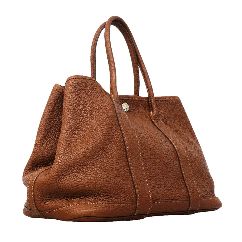 【6ga0390-h】エルメス トートバッグ ガーデンパーティTPM ネゴンダ ノアゼット シルバー金具 □O刻印【中古】レディース