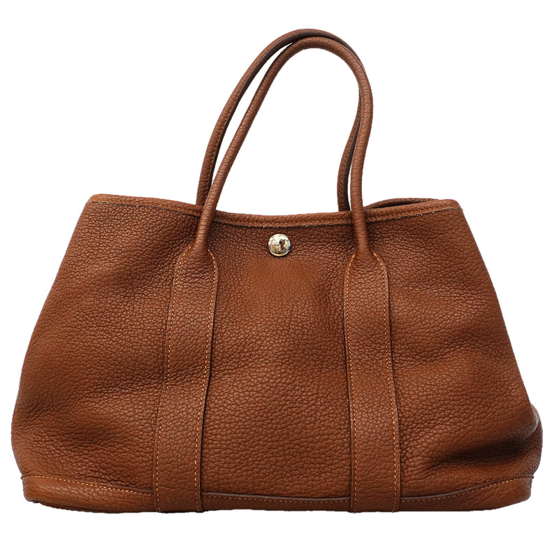 【6ga0390-h】エルメス トートバッグ ガーデンパーティTPM ネゴンダ ノアゼット シルバー金具 □O刻印【中古】レディース