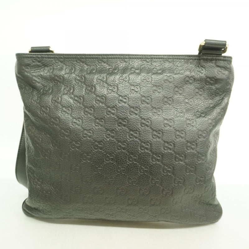 【6ga0400-k】グッチ ショルダーバッグ グッチシマ 201446 レザー ブラック シャンパンゴールド金具【中古】レディース
