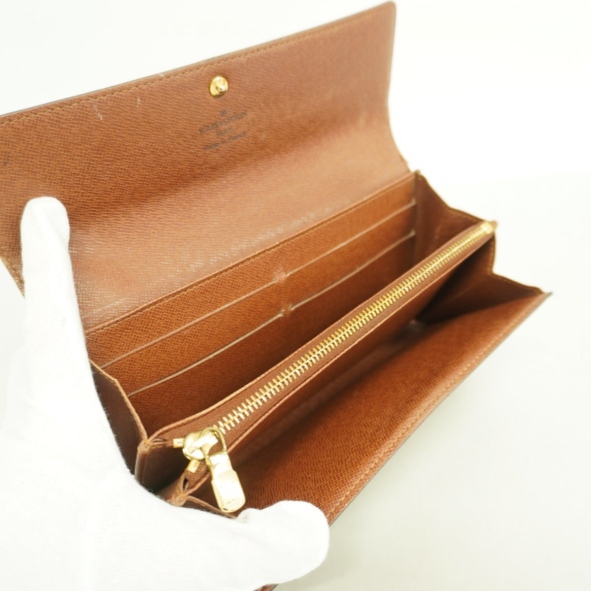 【6ga0426】ルイヴィトン 長財布 モノグラム ポシェットポルトモネクレディ M61726 ブラウン【中古】レディース