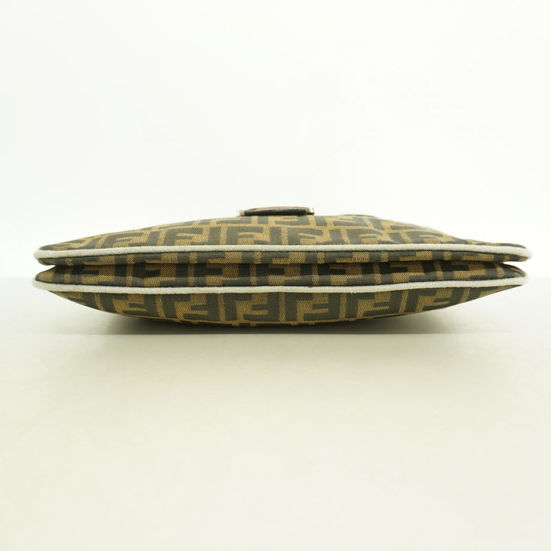 【6ga0435】フェンディ ハンドバッグ ズッカ ナイロンキャンバス ブラウン シルバー金具【中古】レディース