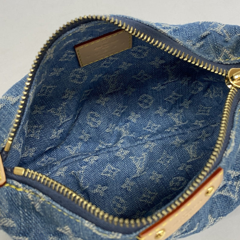 【6ga0446-h】ルイヴィトン ハンドバッグ モノグラム・デニム ポシェットヒルズ M82949 ブルー【中古】レディース