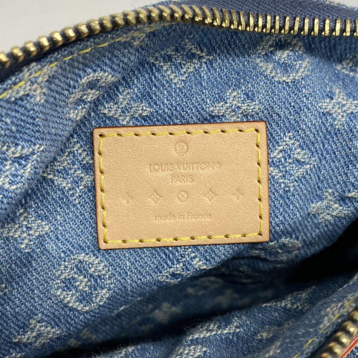 【6ga0446-h】ルイヴィトン ハンドバッグ モノグラム・デニム ポシェットヒルズ M82949 ブルー【中古】レディース