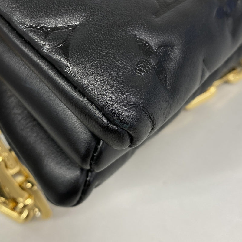 【6ga0450-h】ルイヴィトン ショルダーバッグ モノグラム・エンボス クッサンPM M21260 ノワール【中古】レディース