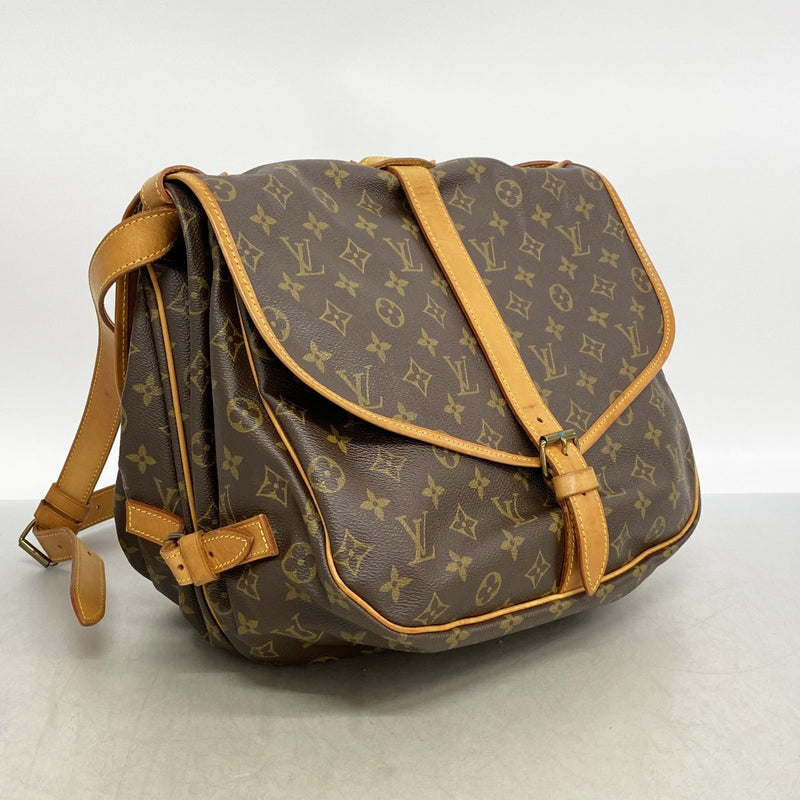 【6ga0471】ルイヴィトン ショルダーバッグ モノグラム ソミュール35 M42254 ブラウン【中古】レディース