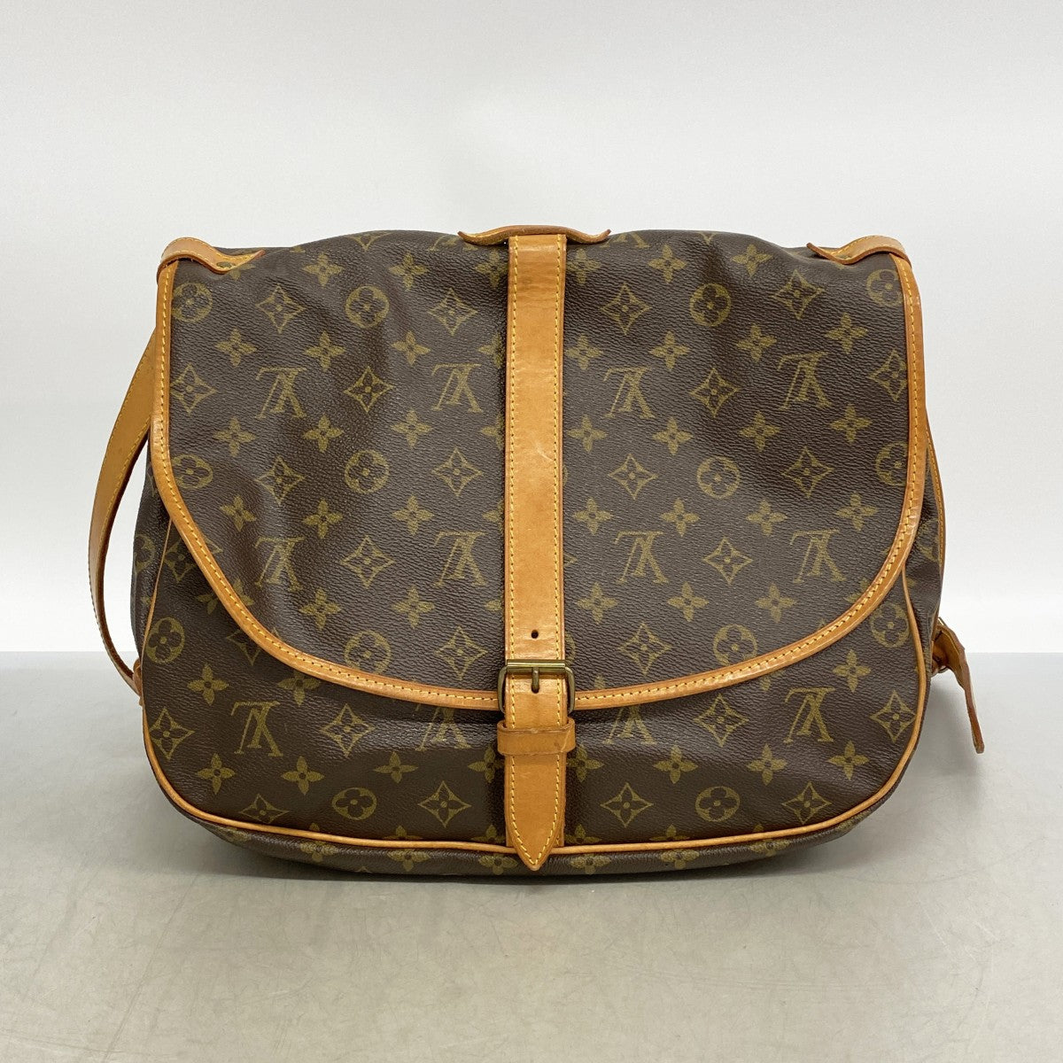 【6ga0471】ルイヴィトン ショルダーバッグ モノグラム ソミュール35 M42254 ブラウン【中古】レディース