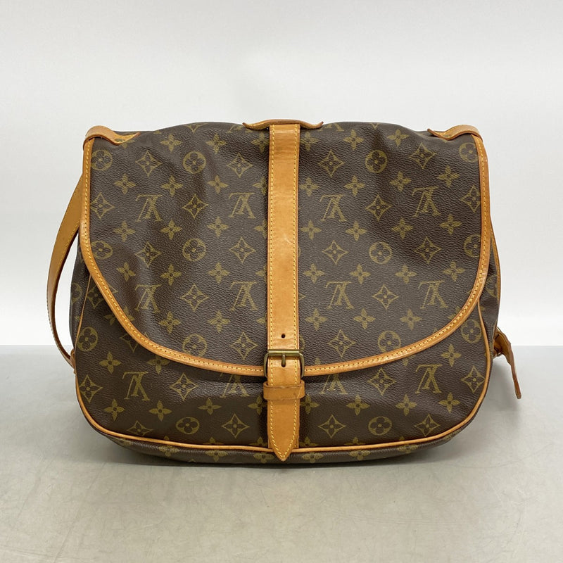 【6ga0471】ルイヴィトン ショルダーバッグ モノグラム ソミュール35 M42254 ブラウン【中古】レディース