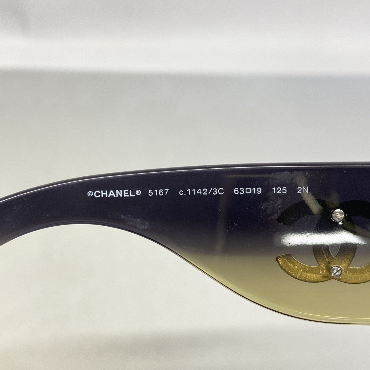 【6ga0476】シャネル サングラス 5167 プラスチック ブラック シルバー金具【中古】レディース