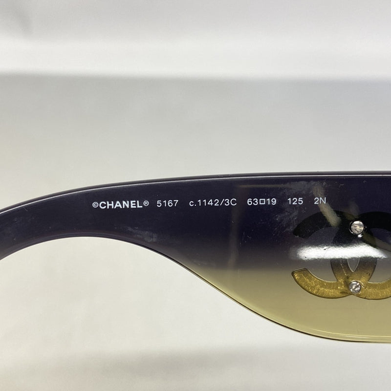 【6ga0476】シャネル サングラス 5167 プラスチック ブラック シルバー金具【中古】レディース