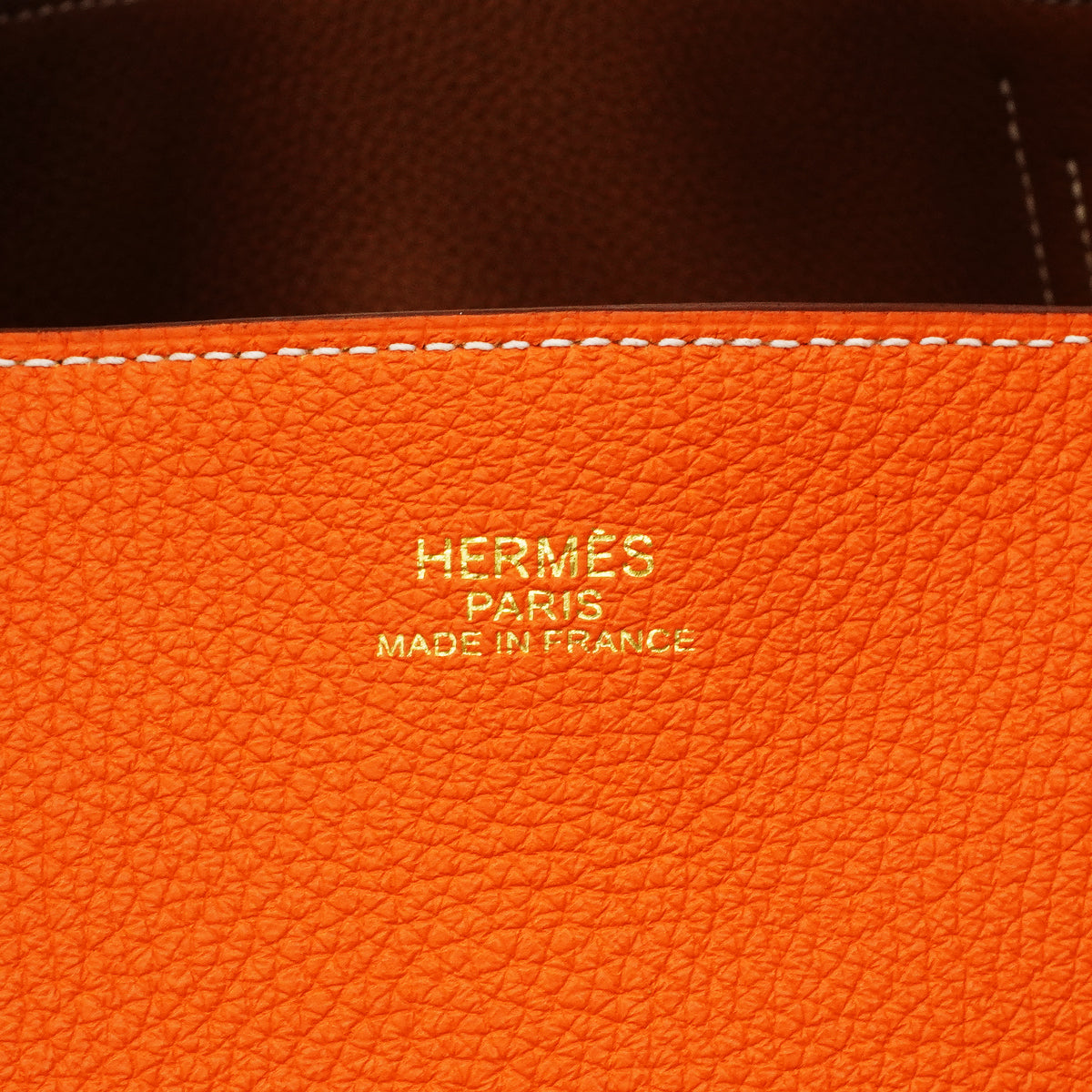 【6ga0483】エルメス トートバッグ ドゥブルセンス36 トリヨンクレマンス ゴールド オレンジ Z刻印【中古】レディース