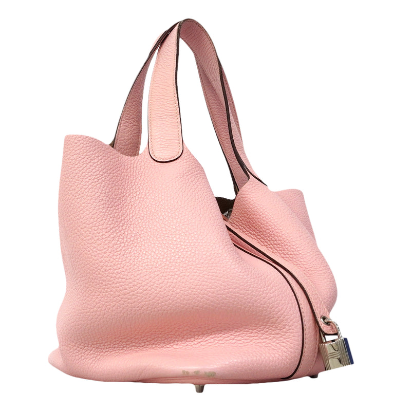 【6ga0484】エルメス ハンドバッグ ピコタンロックMM トリヨンクレマンス ローズサクラ シルバー金具 T刻印【中古】レディース