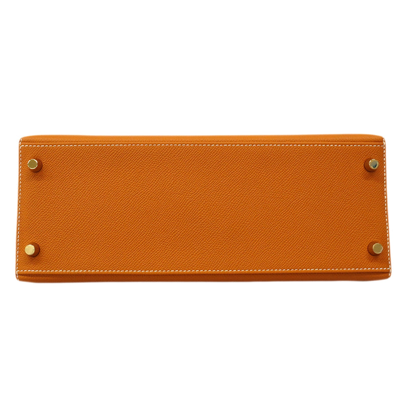【6ga0488-g】エルメス ハンドバッグ ケリー28 ヴォーエプソン ゴールド ゴールド金具 A刻印 2wayバッグ【中古】レディース