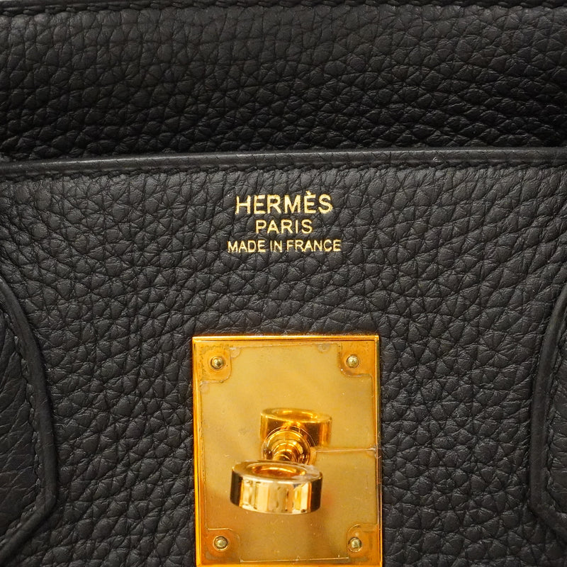 【6ga0491-g】エルメス ハンドバッグ バーキン30 トゴ ブラック ゴールド金具 Y刻印【中古】レディース