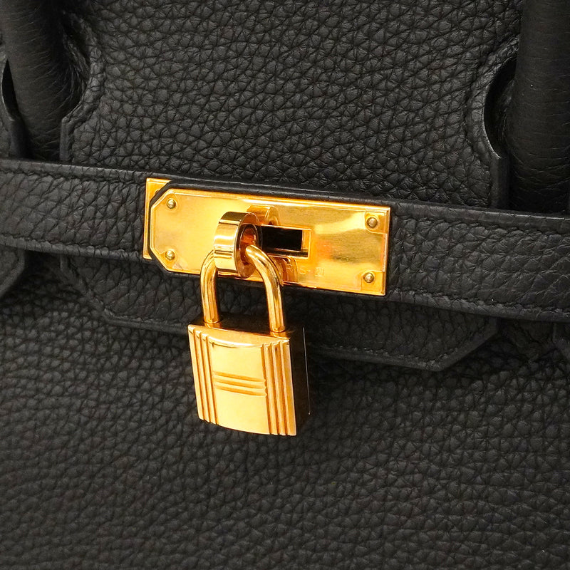 【6ga0491-g】エルメス ハンドバッグ バーキン30 トゴ ブラック ゴールド金具 Y刻印【中古】レディース