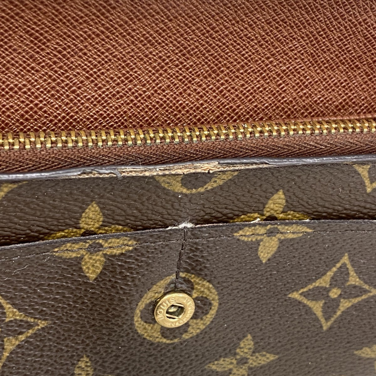 【6ga0510】ルイヴィトン 長財布 モノグラム ポシェットポルトモネクレディ M61726 ブラウン【中古】レディース