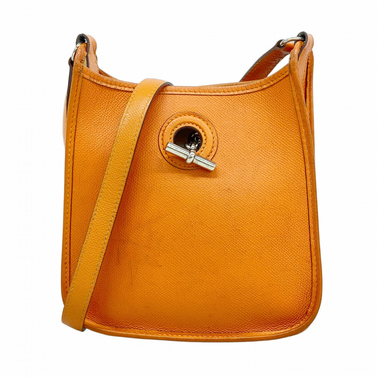 【6ga0522】エルメス ショルダーバッグ ヴェスパTPM ヴォーエプソン オレンジ シルバー金具 □H刻印【中古】レディース