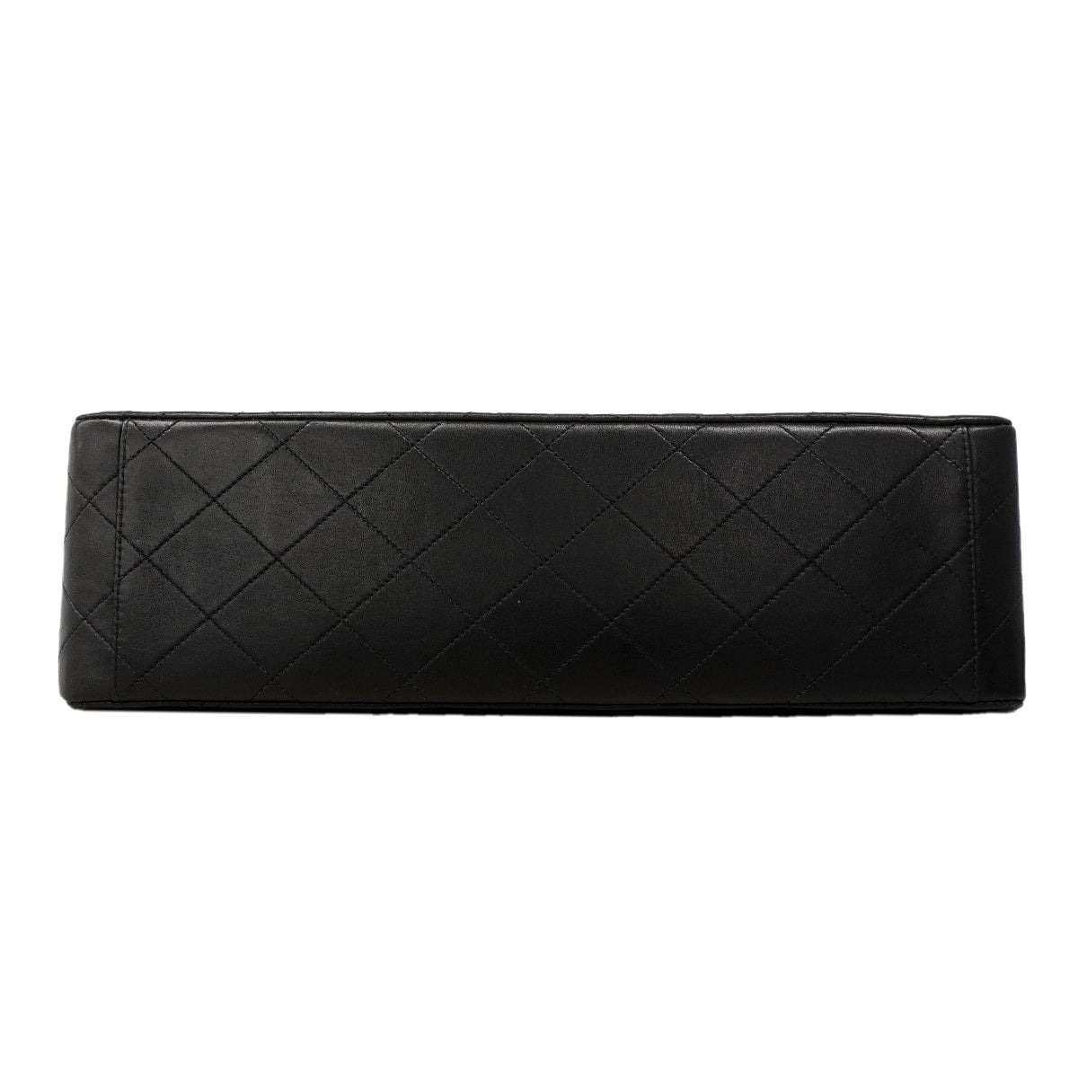 【6ga0534】シャネル ショルダーバッグ デカマトラッセ Wチェーン ラムスキン ブラック ゴールド金具【中古】レディース