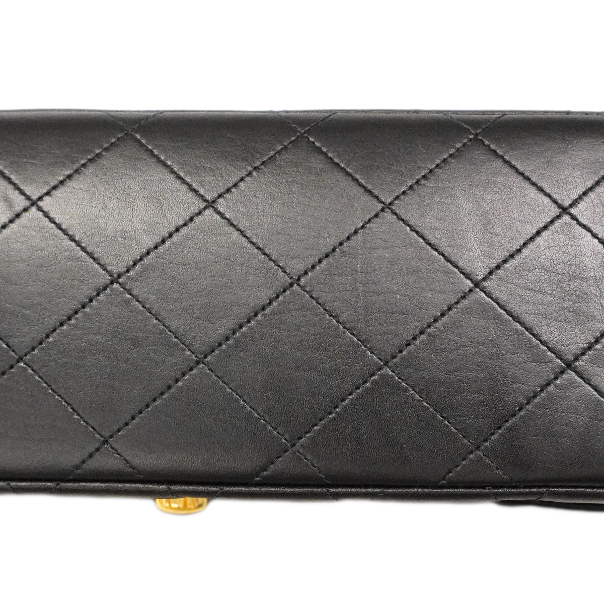 【6ga0534】シャネル ショルダーバッグ デカマトラッセ Wチェーン ラムスキン ブラック ゴールド金具【中古】レディース