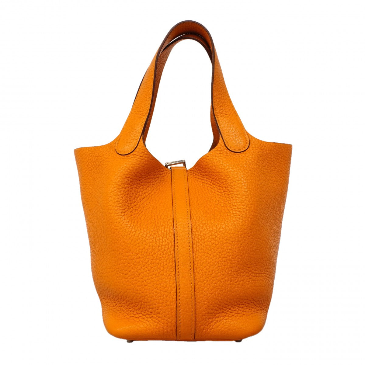 【6ga0537】エルメス ハンドバッグ ピコタンロックPM トリヨンクレマンス オレンジ シルバー金具 C刻印【中古】レディース