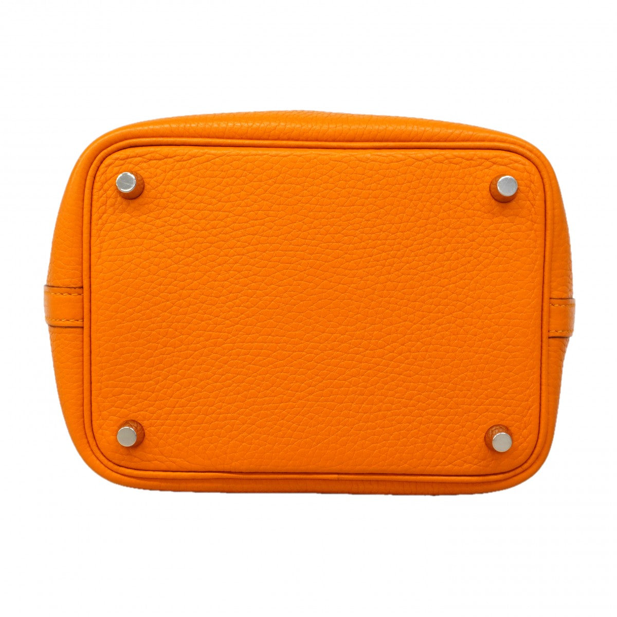 【6ga0537】エルメス ハンドバッグ ピコタンロックPM トリヨンクレマンス オレンジ シルバー金具 C刻印【中古】レディース