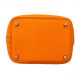 【6ga0537】エルメス ハンドバッグ ピコタンロックPM トリヨンクレマンス オレンジ シルバー金具 C刻印【中古】レディース