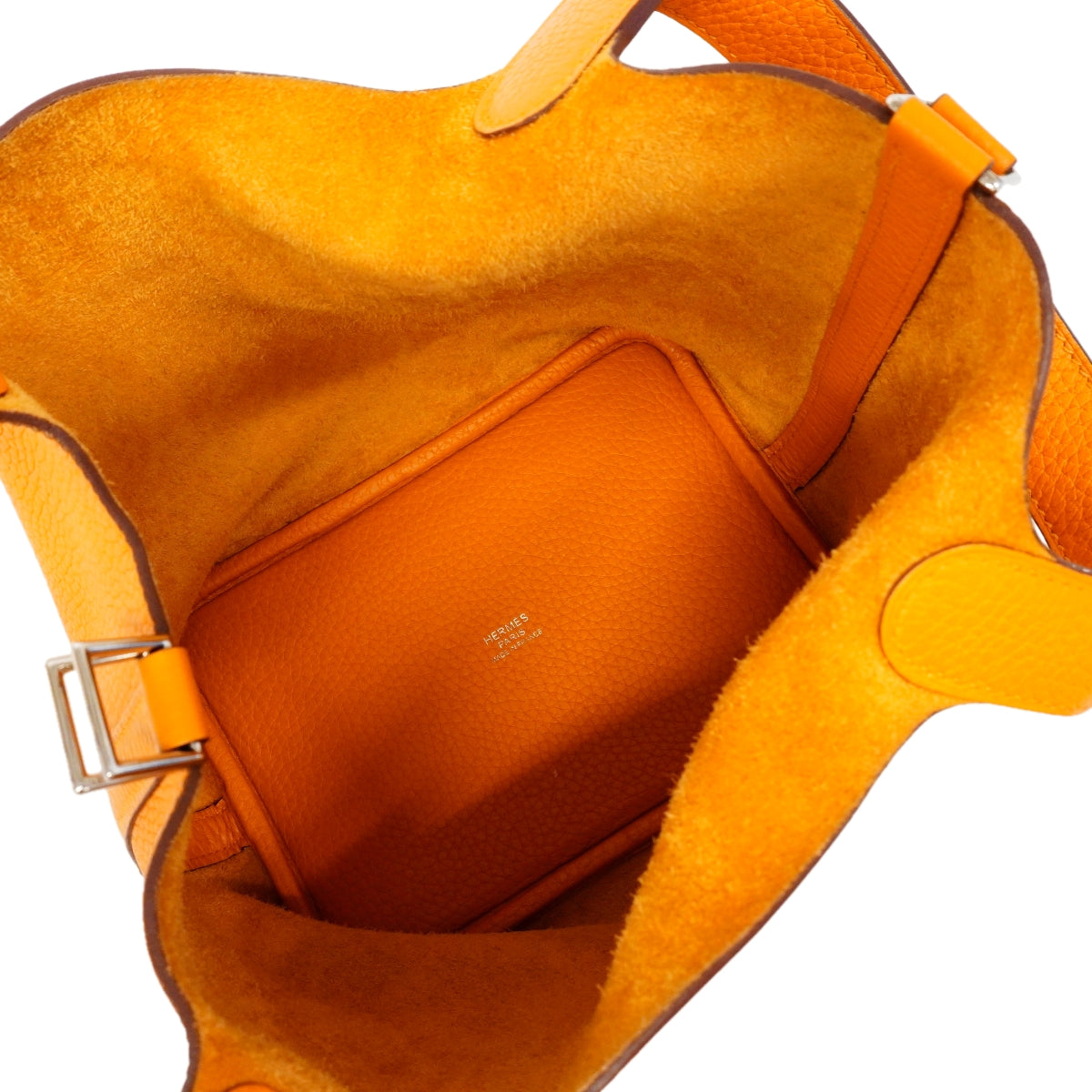 【6ga0537】エルメス ハンドバッグ ピコタンロックPM トリヨンクレマンス オレンジ シルバー金具 C刻印【中古】レディース